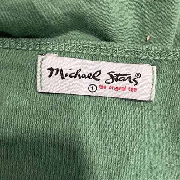 Michael Stars Emerald Green Deep V-Neck Plunge Short Sleeves Tunic Top Size 1 - Picture 6 of 7